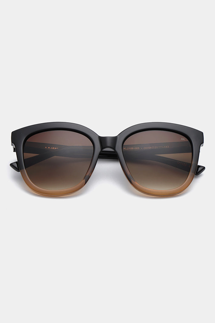A.Kjaerbede Billy KL2106 Black Brown Transparent Sunglasses - Olivia Grace Fashion