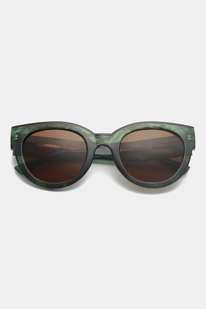A.Kjaerbede Lilly KL2215 Green Marble Transparent Sunglasses - Olivia Grace Fashion