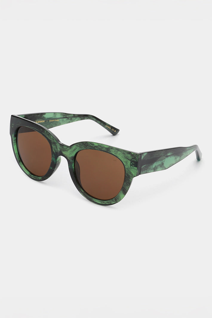 A.Kjaerbede Lilly KL2215 Green Marble Transparent Sunglasses - Olivia Grace Fashion