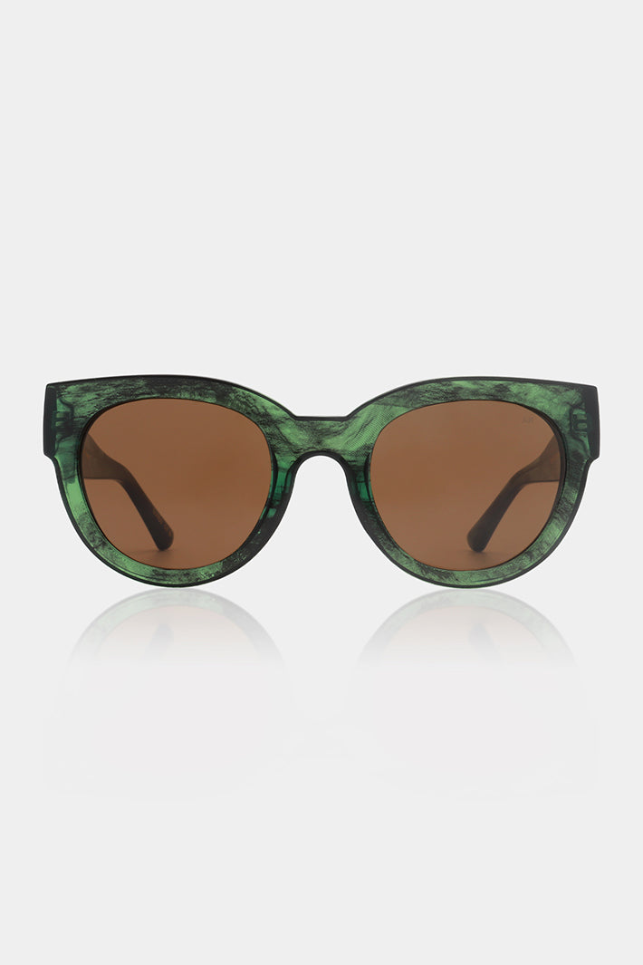 A.Kjaerbede Lilly KL2215 Green Marble Transparent Sunglasses - Olivia Grace Fashion
