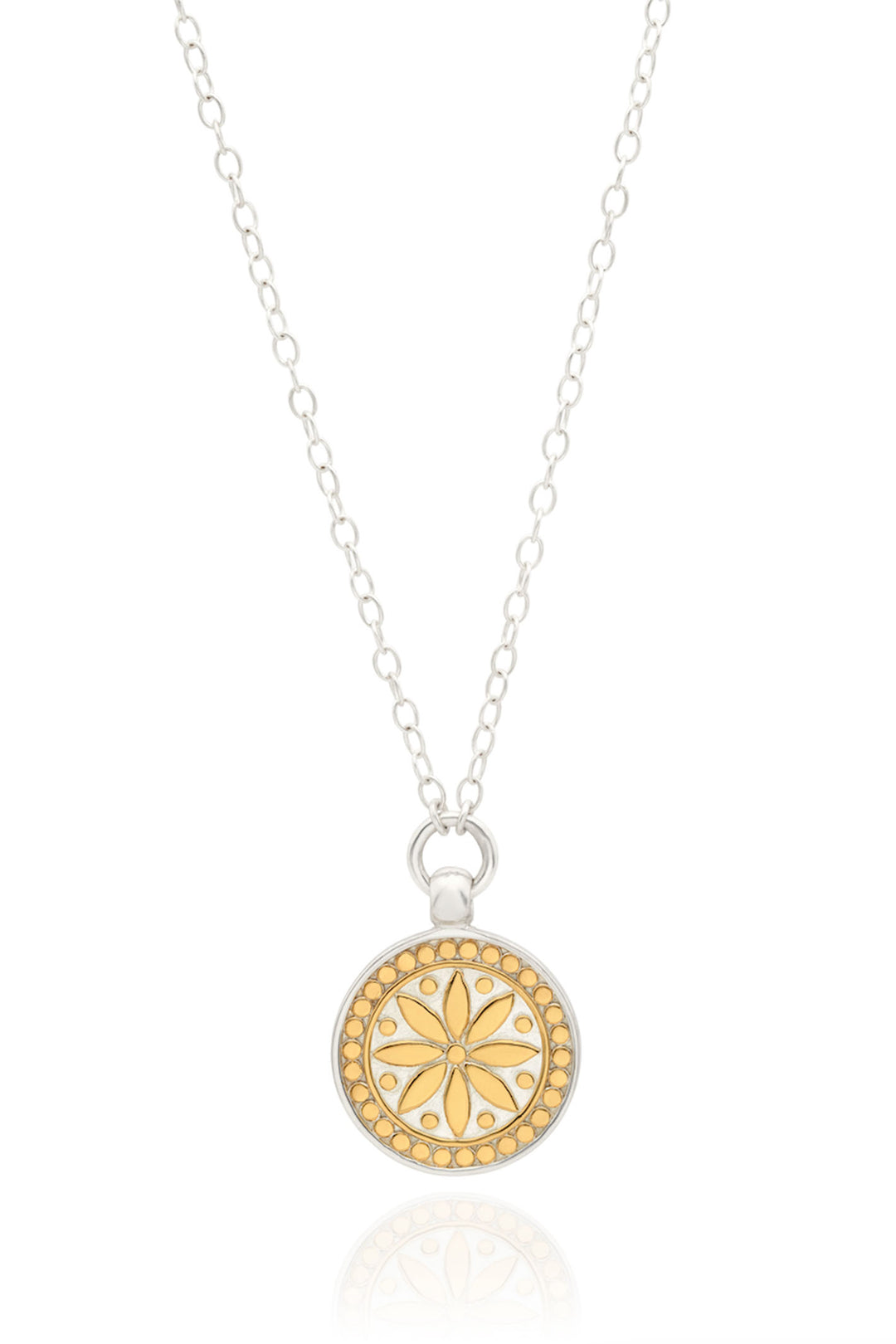 Anna Beck NK10659 Round Flower Reversible Necklace Gold Silver - Olivia Grace Fashion