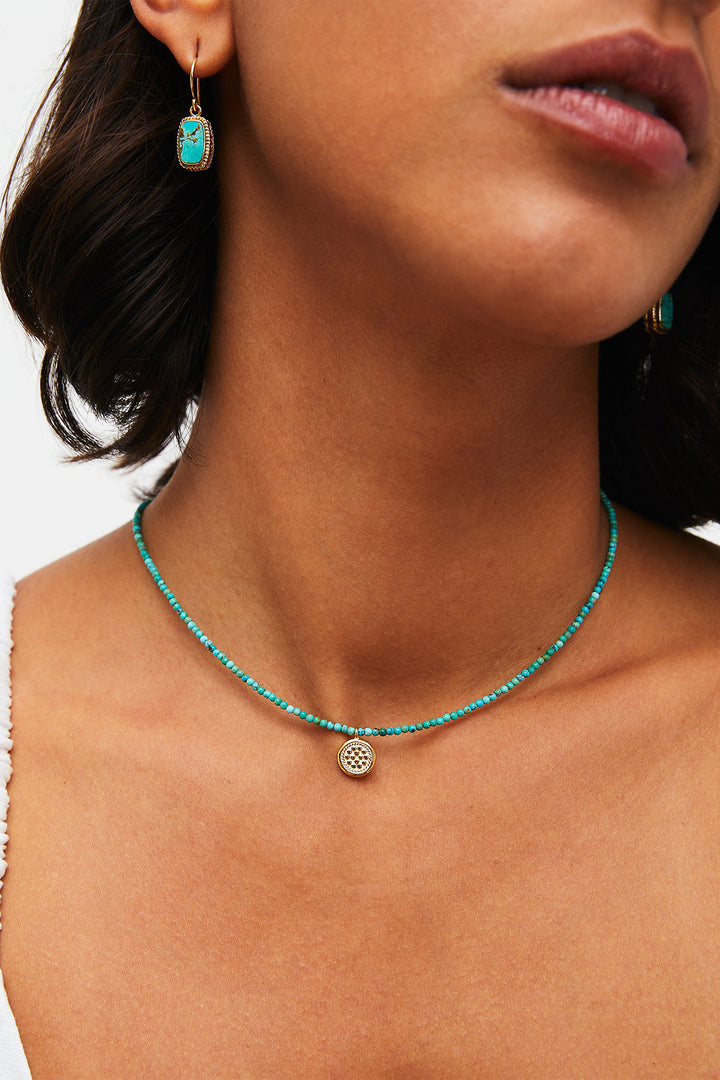 Anna Beck Turquesa Beaded Necklace Turquoise Gold NK10492-GTQ - Olivia Grace Fashion