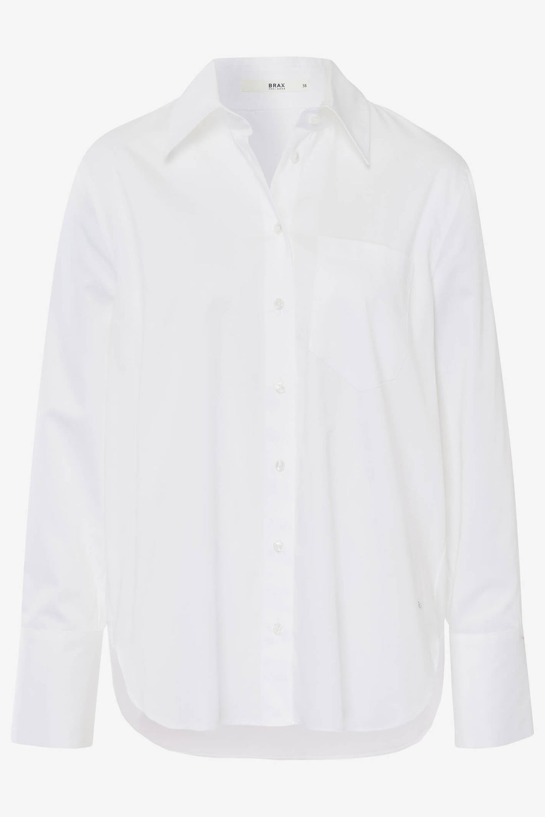 Brax Vicki 43-5068 94123800 99 White Crossover Back Shirt- Olivia Grace Fashion