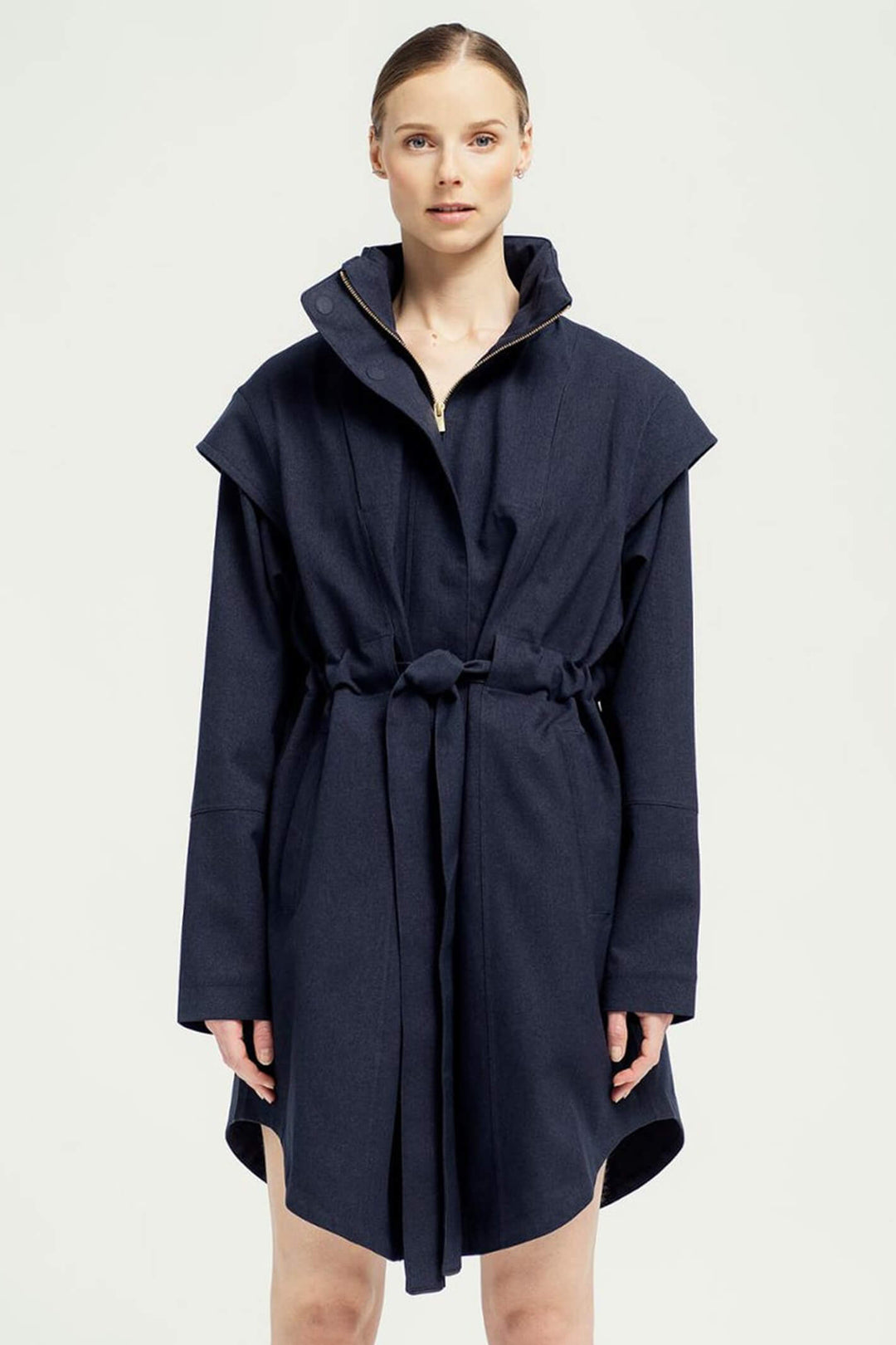 BRGN 15032T2 095 New Dark Navy Monsun Wateproof Coat - Olivia Grace Fashion