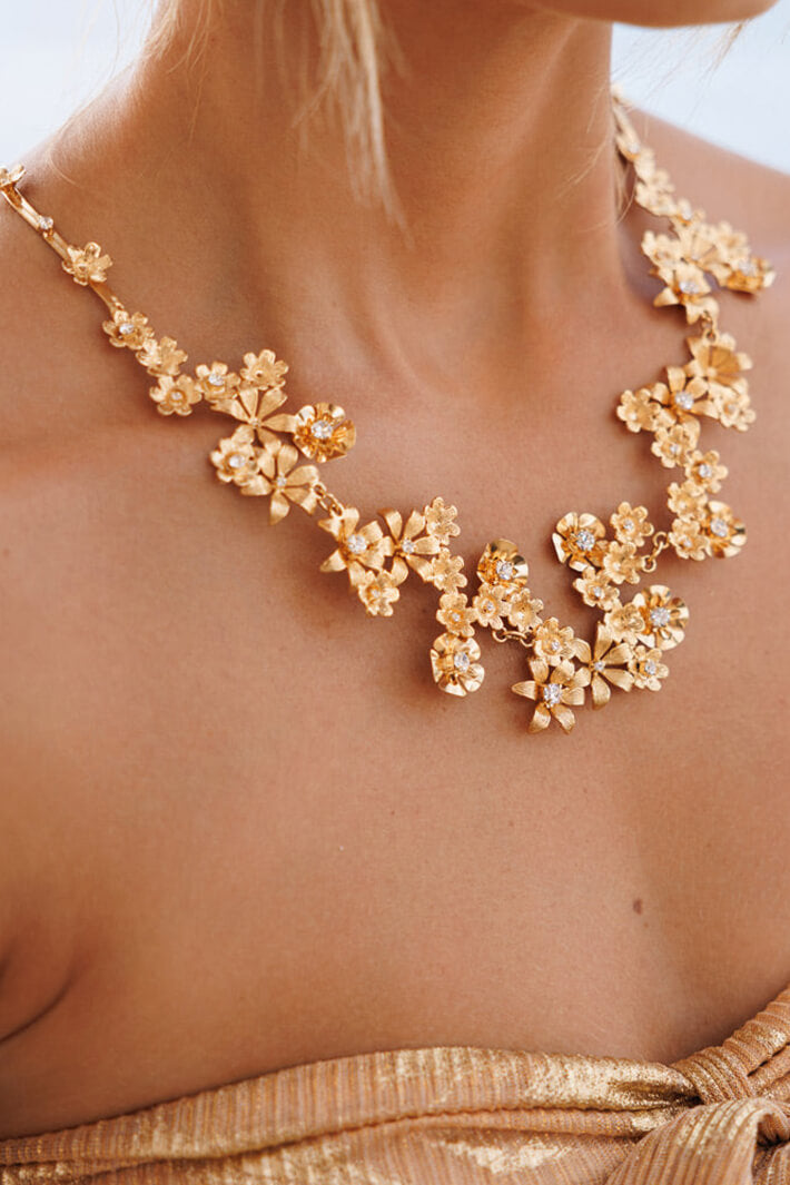 Caroline Svedbom 101422100101 Laurel Crystal Gold Necklace - Olivia Grace Fashion