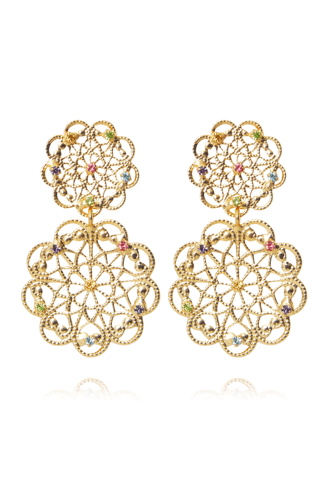 Caroline Svedbom 101640116301 Mini Gardenia Rainbow Combo Gold Earrings - Olivia Grace Fashion