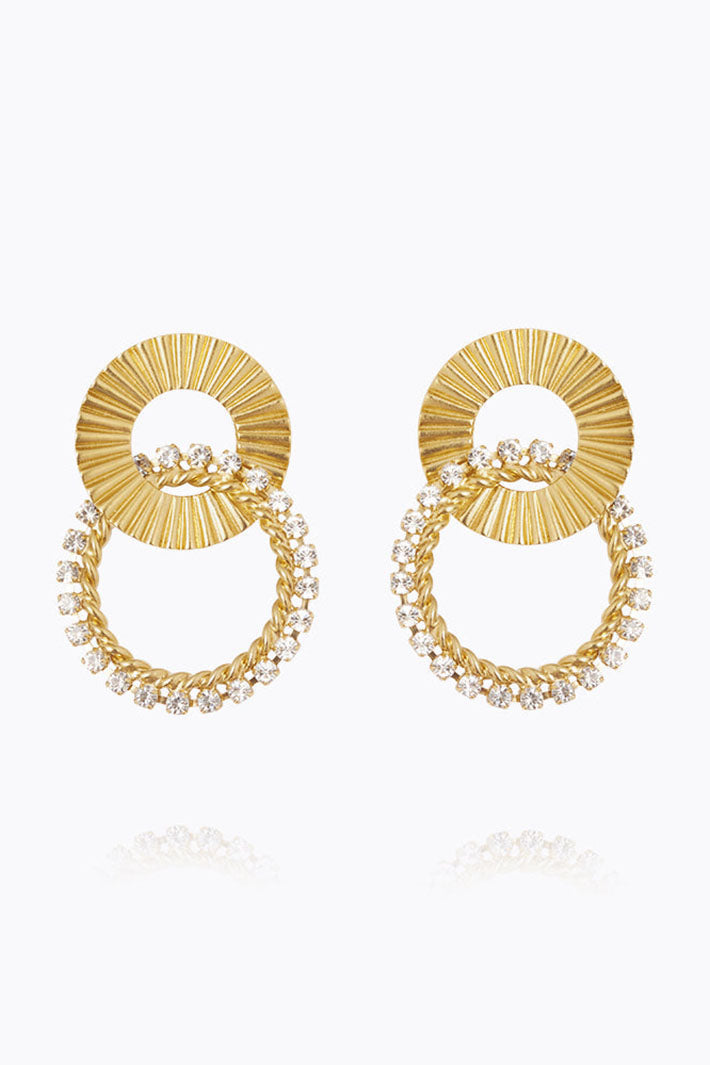 Caroline Svedbom 101706100101 Gianni Earrings Gold Crystal - Olivia Grace Fashion