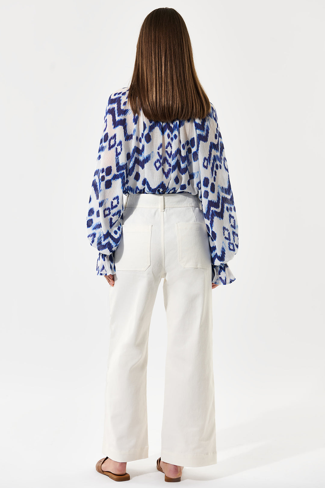 Dea Kudibal CassisaDEA EV Blouse Elastic Cuffs Blue Solar Print 0870425 5872 - Olivia Grace Fashion