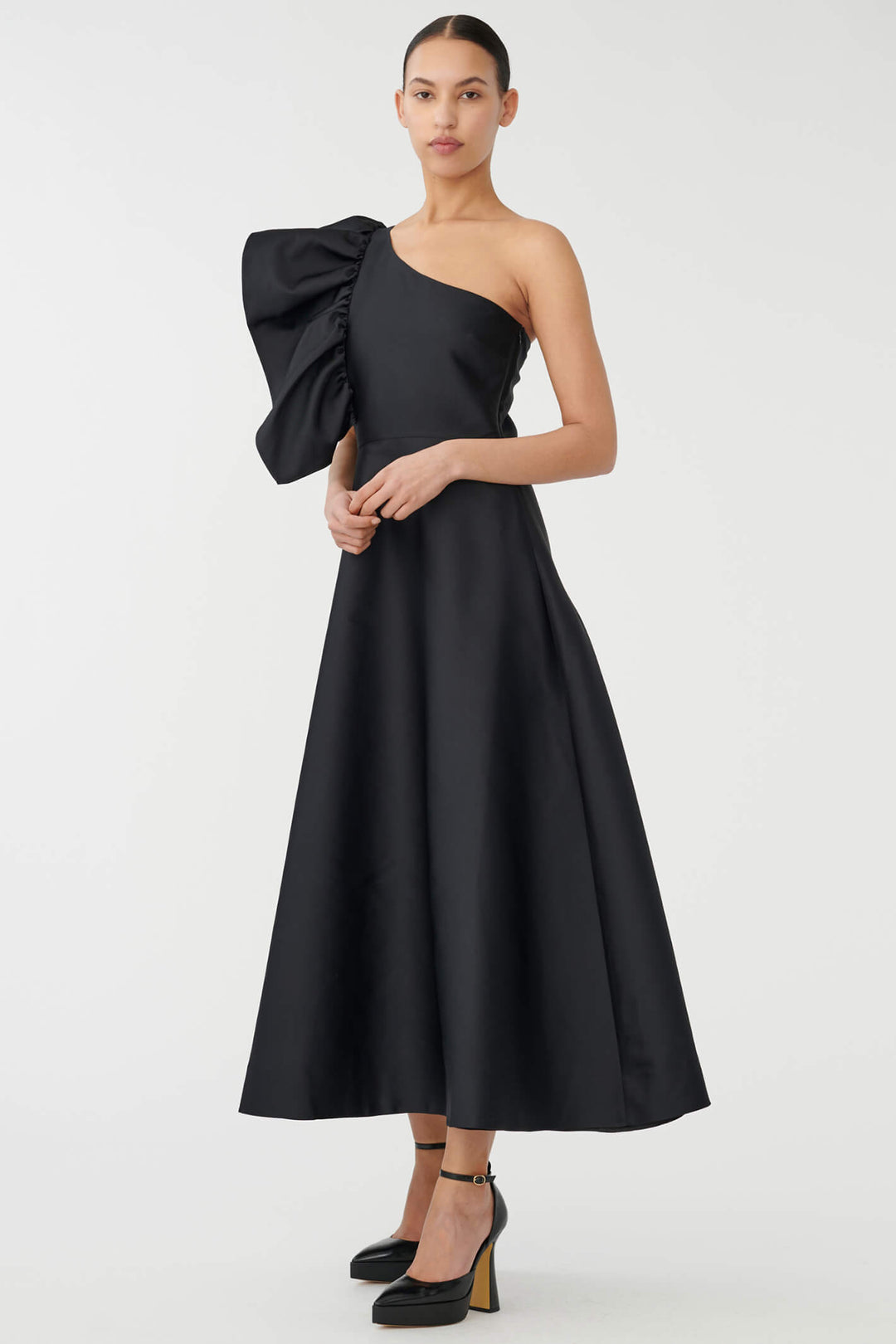 Dea Kudibal Flornette 0261023 Black One Shoulder Midi Dress - Olivia Grace Fashion