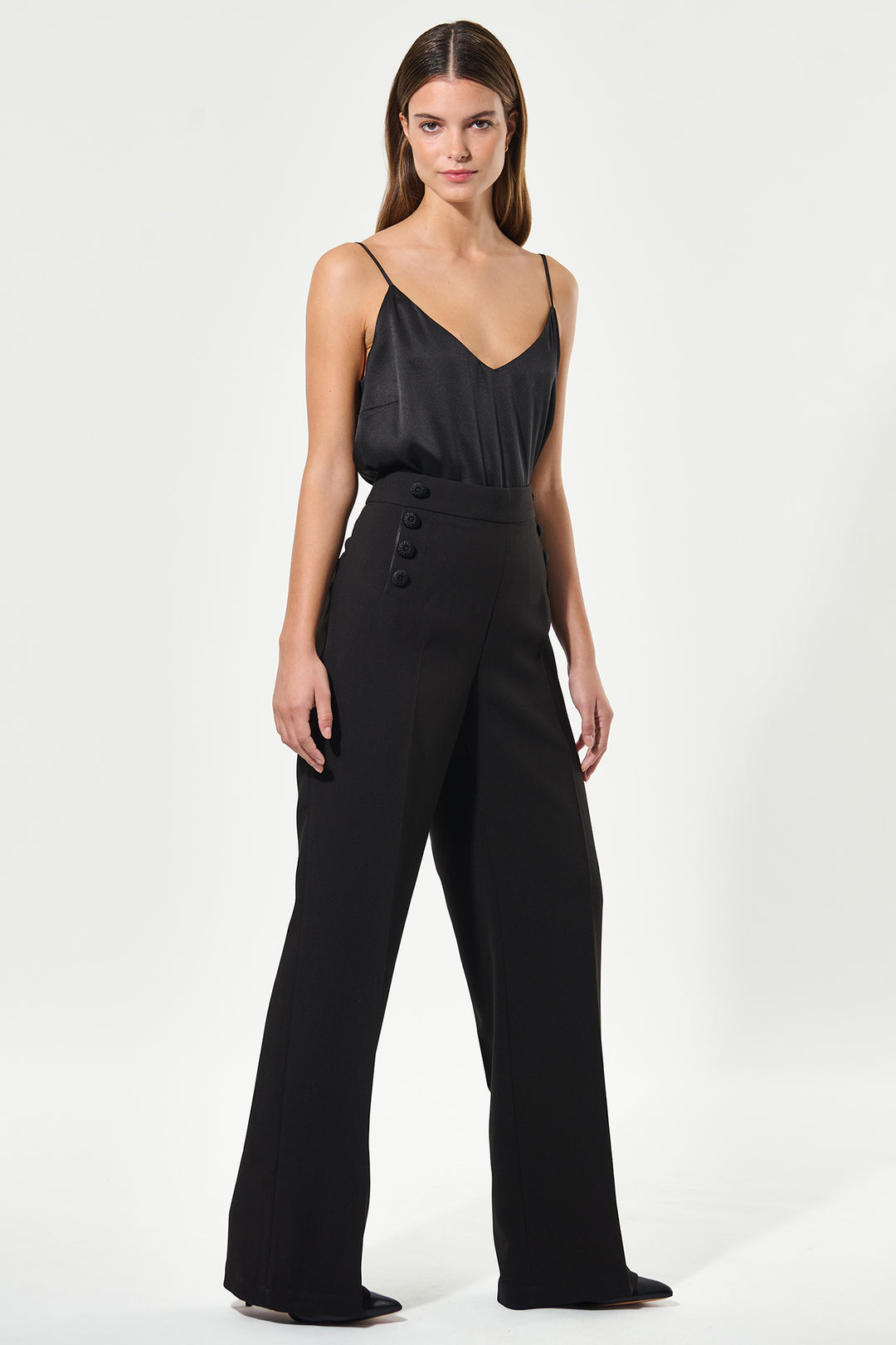 Dea Kudibal IsobelDEA Black Decorative Button Trousers 2250725 1000 - Olivia Grace Fashion