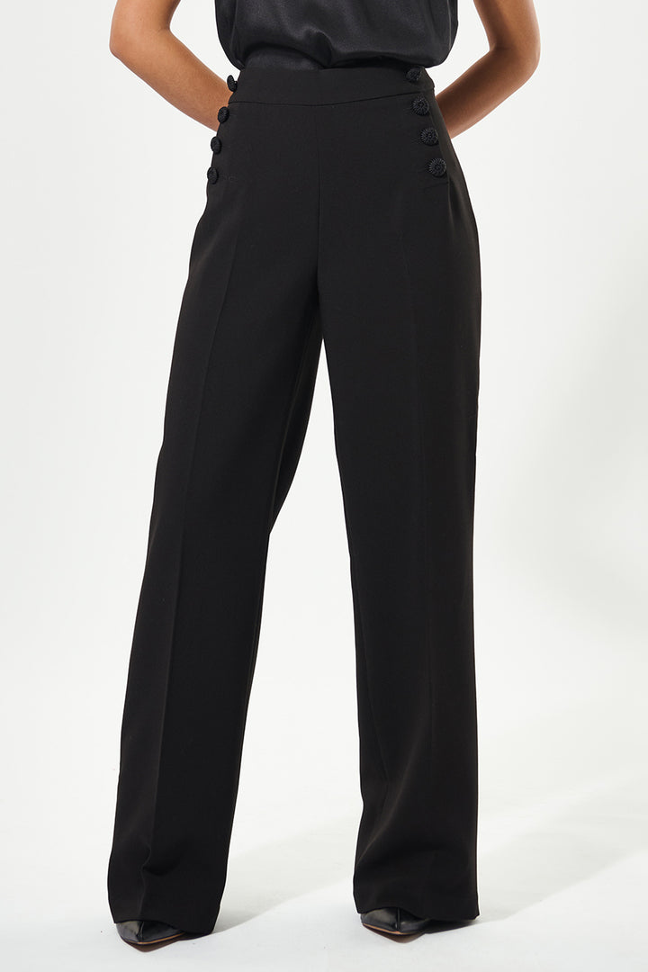 Dea Kudibal IsobelDEA Black Decorative Button Trousers 2250725 1000 - Olivia Grace Fashion