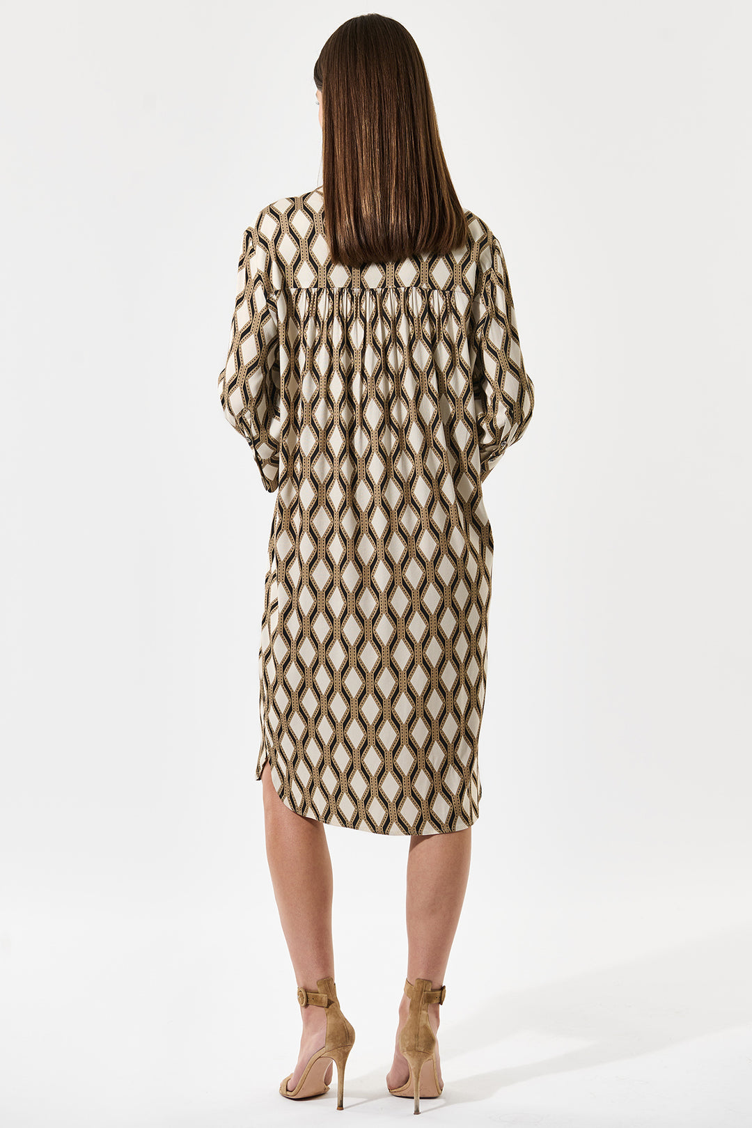 Dea Kudibal KamillesDEA EV Shirt Dress Brillante Brown Print 0500425 5860 - Olivia Grace Fashion