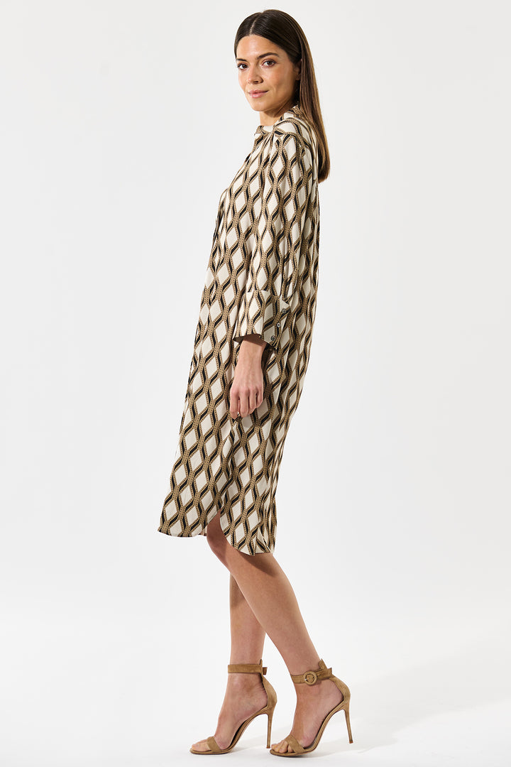 Dea Kudibal KamillesDEA EV Shirt Dress Brillante Brown Print 0500425 5860 - Olivia Grace Fashion