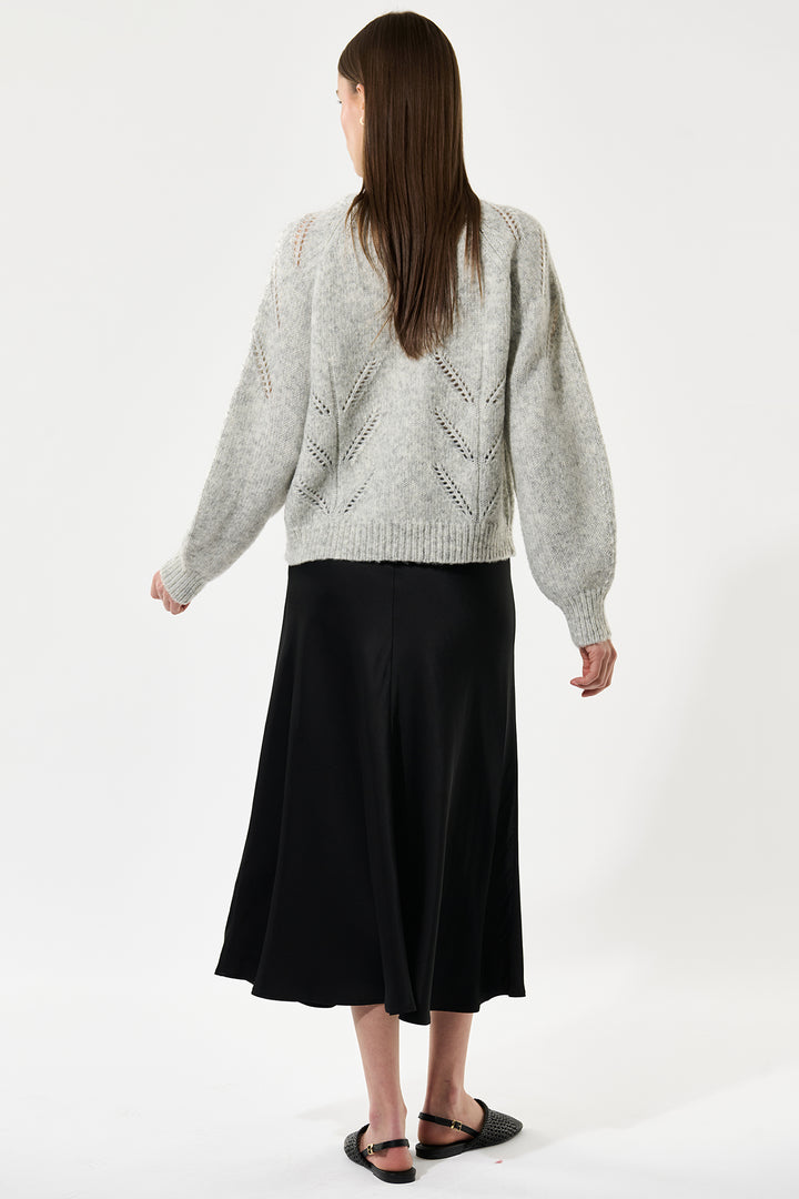 Dea Kudibal KelaDEA Black Stretch Satin Skirt 0111025