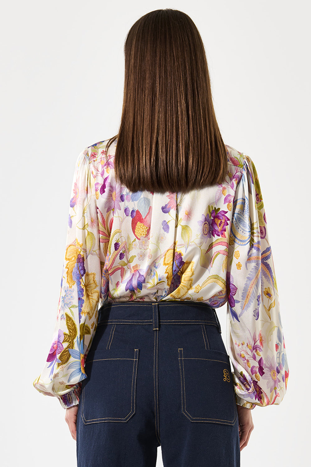 Dea Kudibal KikkiDEA Silk Blouse Bow Neck Flowertree Print 1690425 5865 - Olivia Grace Fashion