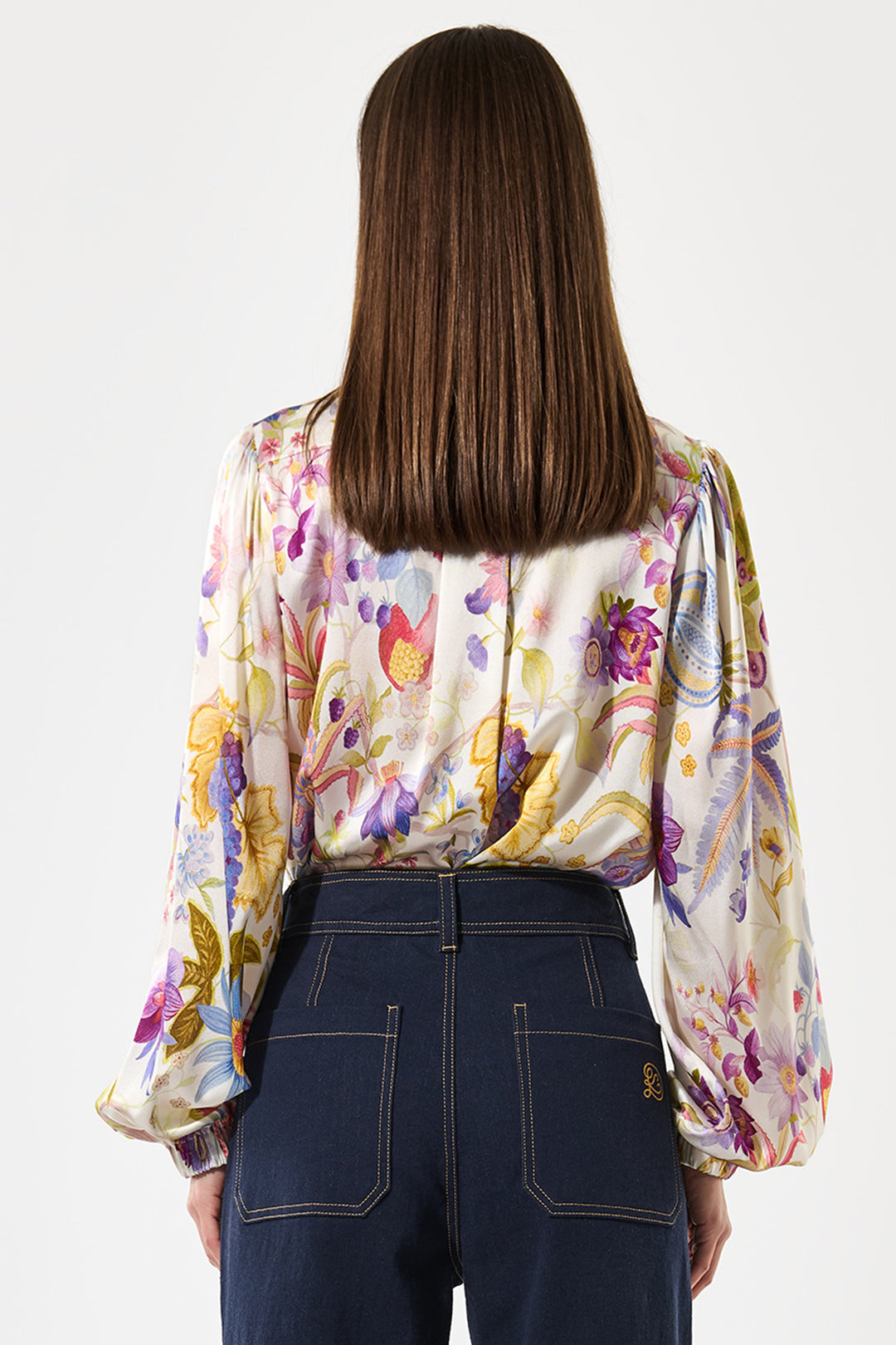 Dea Kudibal KikkiDEA Silk Blouse Bow Neck Flowertree Print 1690425 5865 - Olivia Grace Fashion