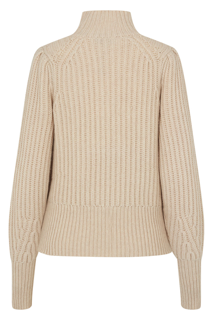 Dea Kudibal Mittadea Jumper Shearling Cream Button Neck 0490724 1552 - Olivia Grace Fashion