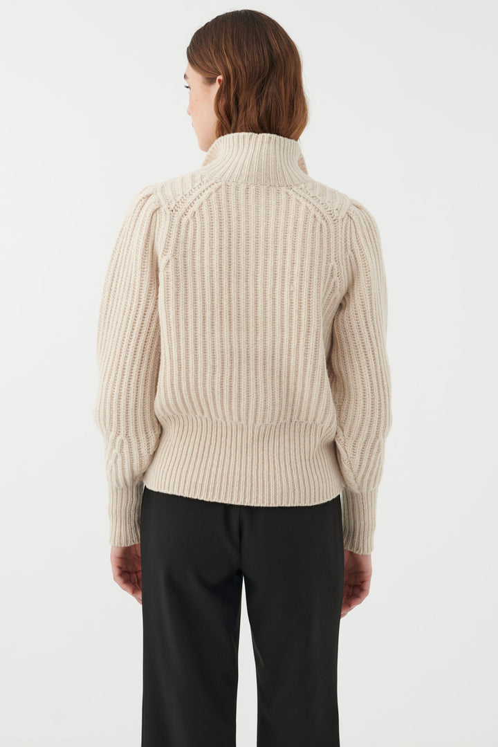 Dea Kudibal Mittadea Jumper Shearling Cream Button Neck 0490724 1552 - Olivia Grace Fashion