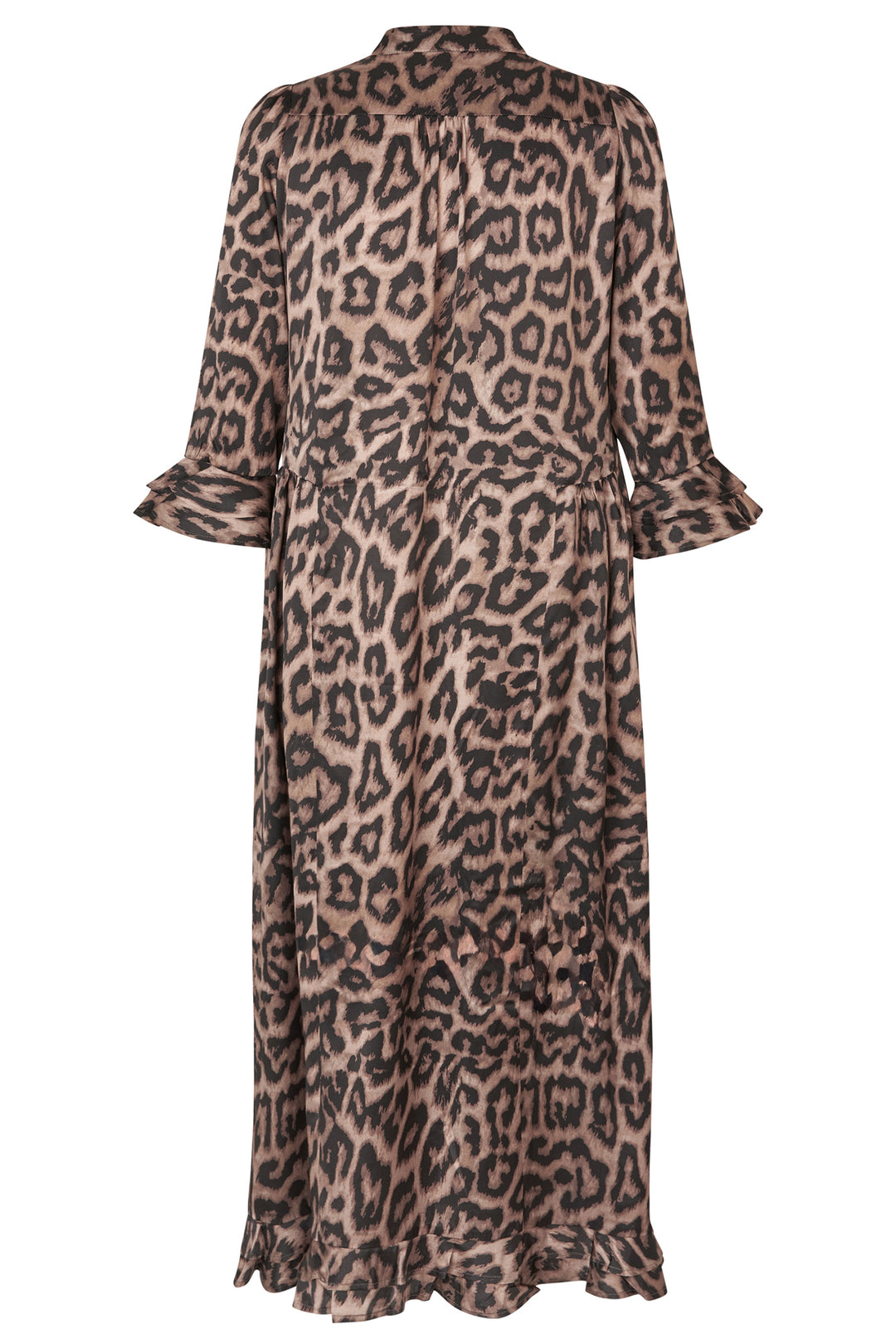 Dea Kudibal RosannaDEA Brown Animal Print Ruffle Sleeve Silk Dress 2280725 5888 - Olivia Grace Fashion