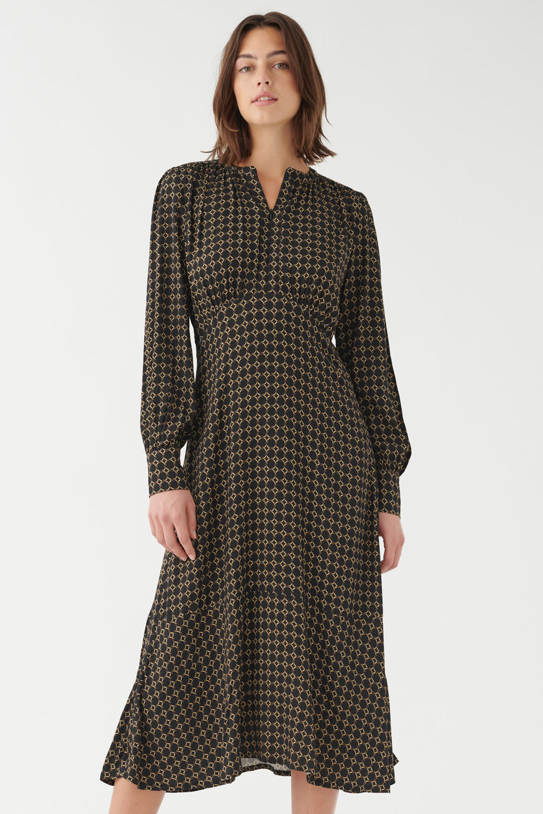 Dea Kudibal Rudydea Bees Print Midi Dress Brown 0520724 5793 - Olivia Grace Fashion