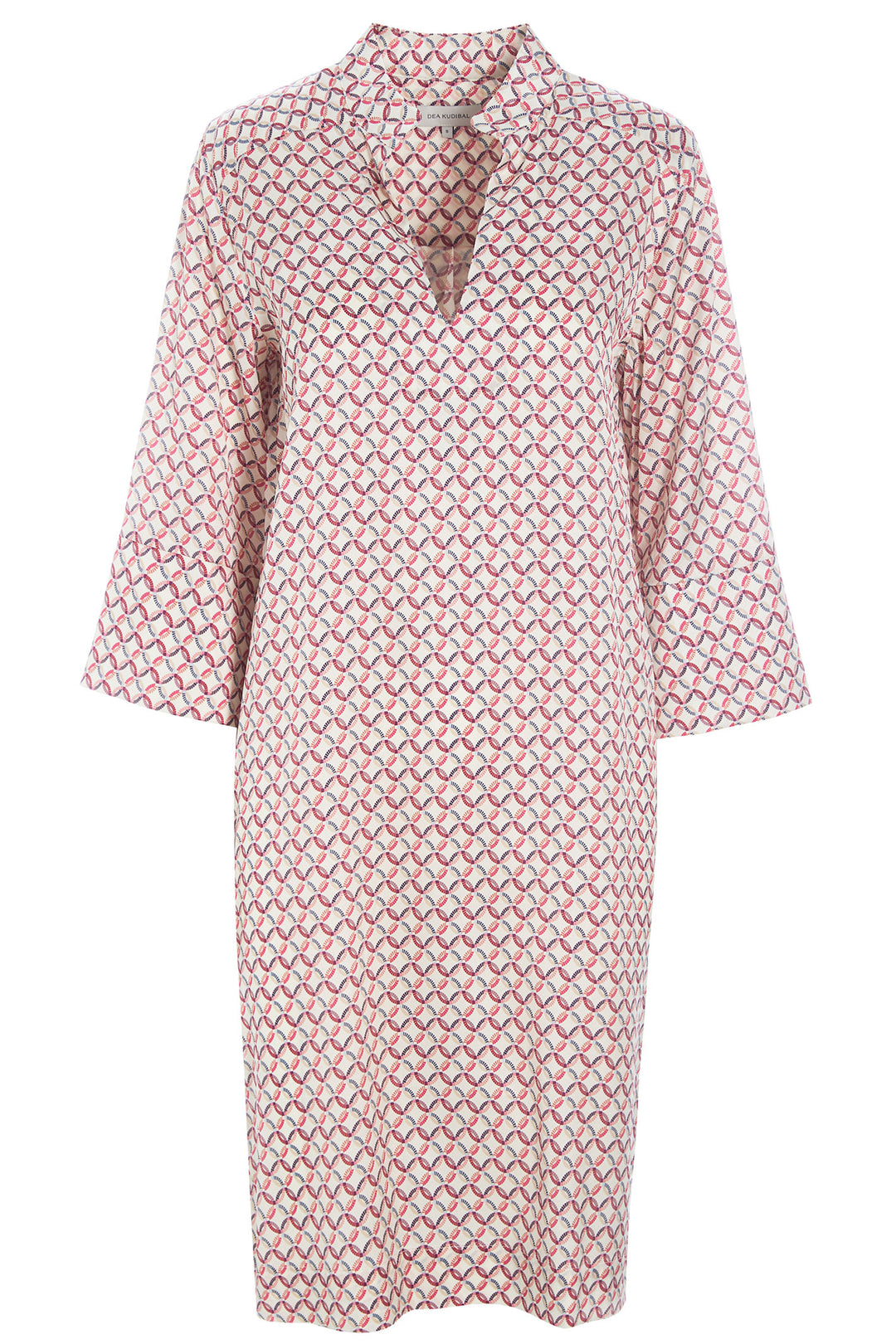 Dea Kudibal Sibel 1330124 5742 Ray Pink Print V-Neck Dress With Sleeves - Olivia Grace Fashion