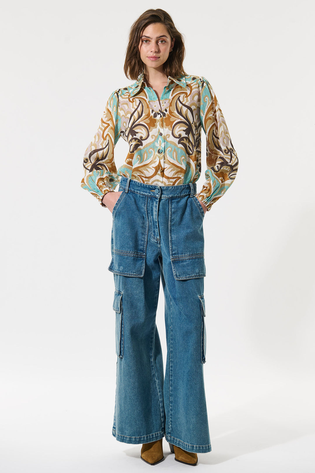 Dea Kudibal SiomaDEA Duncan Spice Linen Shirt Balloon sleeves 0770125