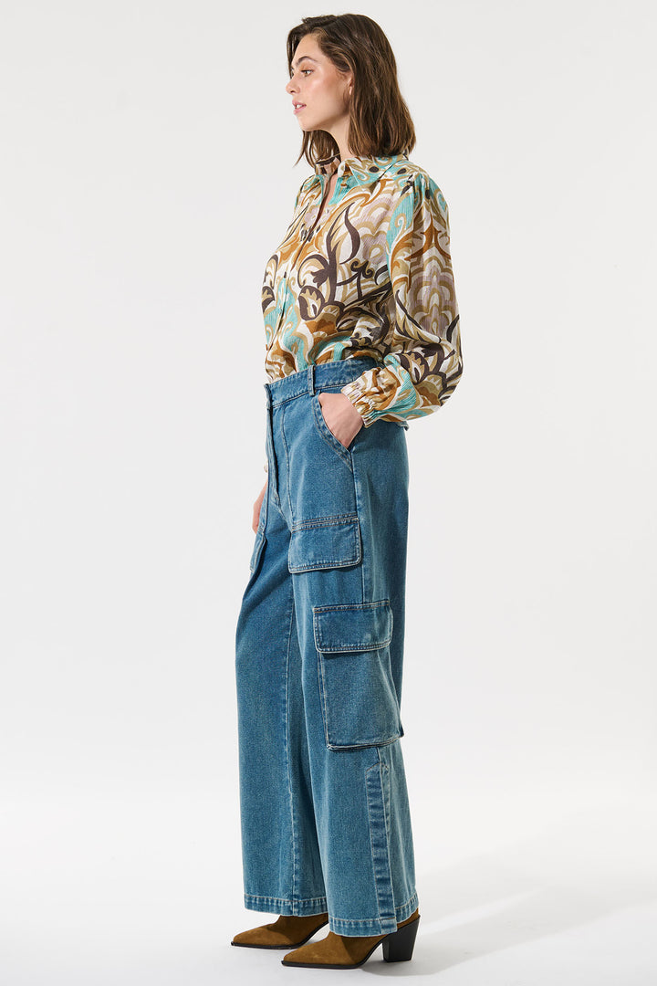 Dea Kudibal SiomaDEA Duncan Spice Linen Shirt Balloon sleeves 0770125