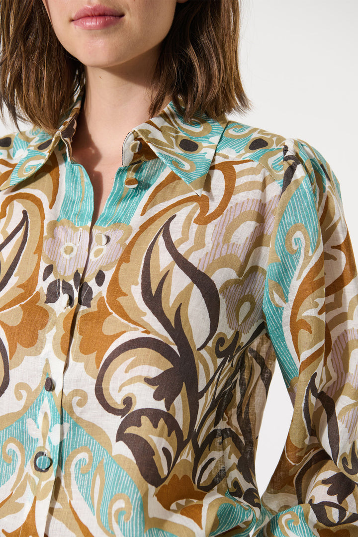 Dea Kudibal SiomaDEA Duncan Spice Linen Shirt Balloon sleeves 0770125