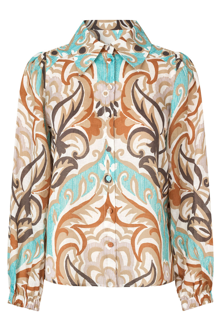 Dea Kudibal SiomaDEA Duncan Spice Linen Shirt Balloon sleeves 0770125