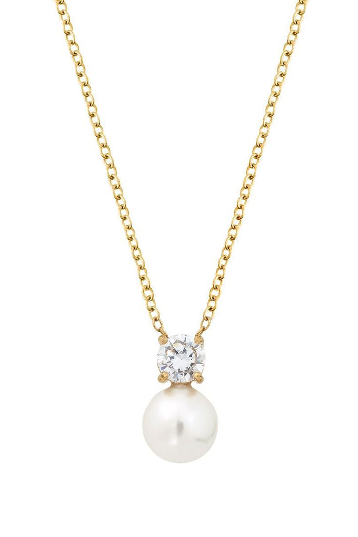 Edlab 123872 Luna Gold Pearl L Necklace - Olivia Grace Fashion
