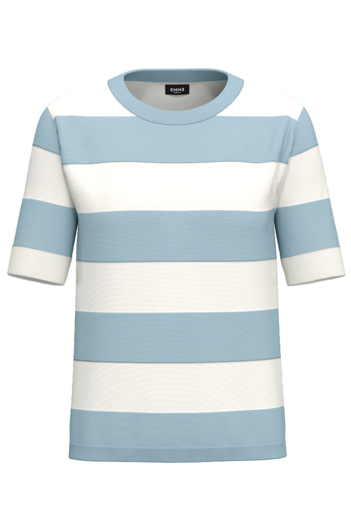 Emme Abbaco 2415361161200 Light Blue Stripe Jumper - Olivia Grace Fashion