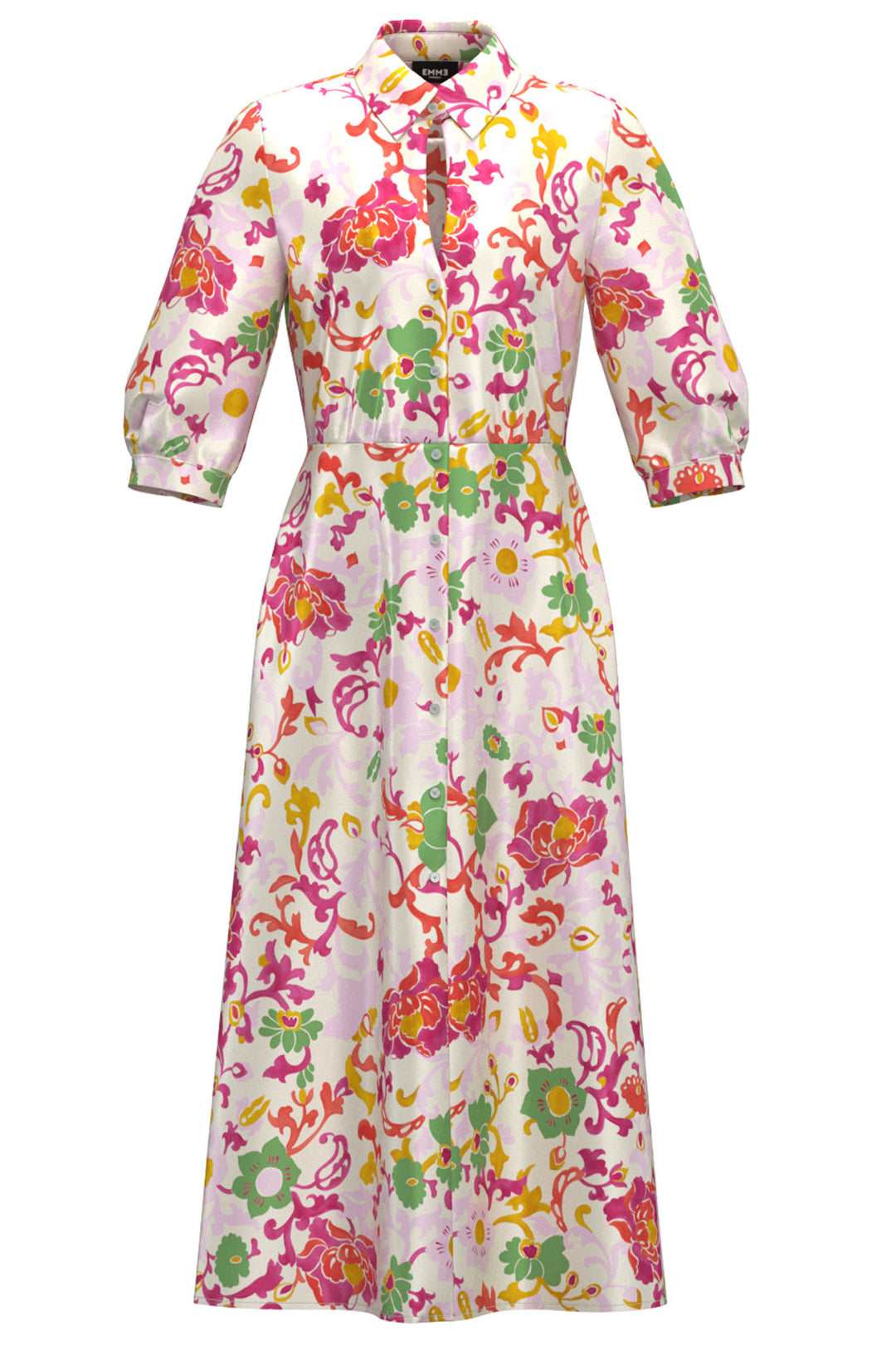 Emme Aereo 2415221141200 Cream Floral Print Dress - Olivia Grace Fashion
