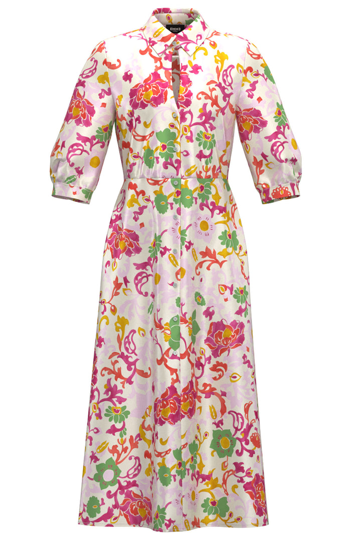 Emme Aereo 2415221141200 Cream Floral Print Dress - Olivia Grace Fashion