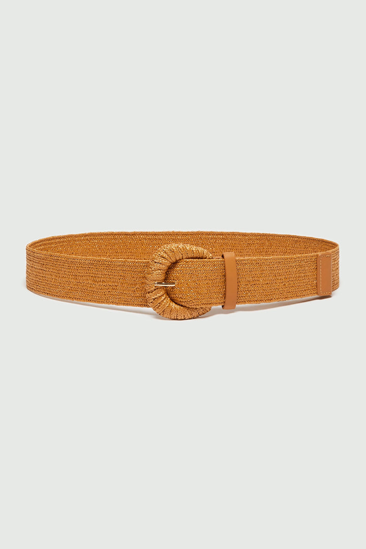 Emme Blocco 2415501012200 Siena Brown Raffia Belt - Olivia Grace Fashion
