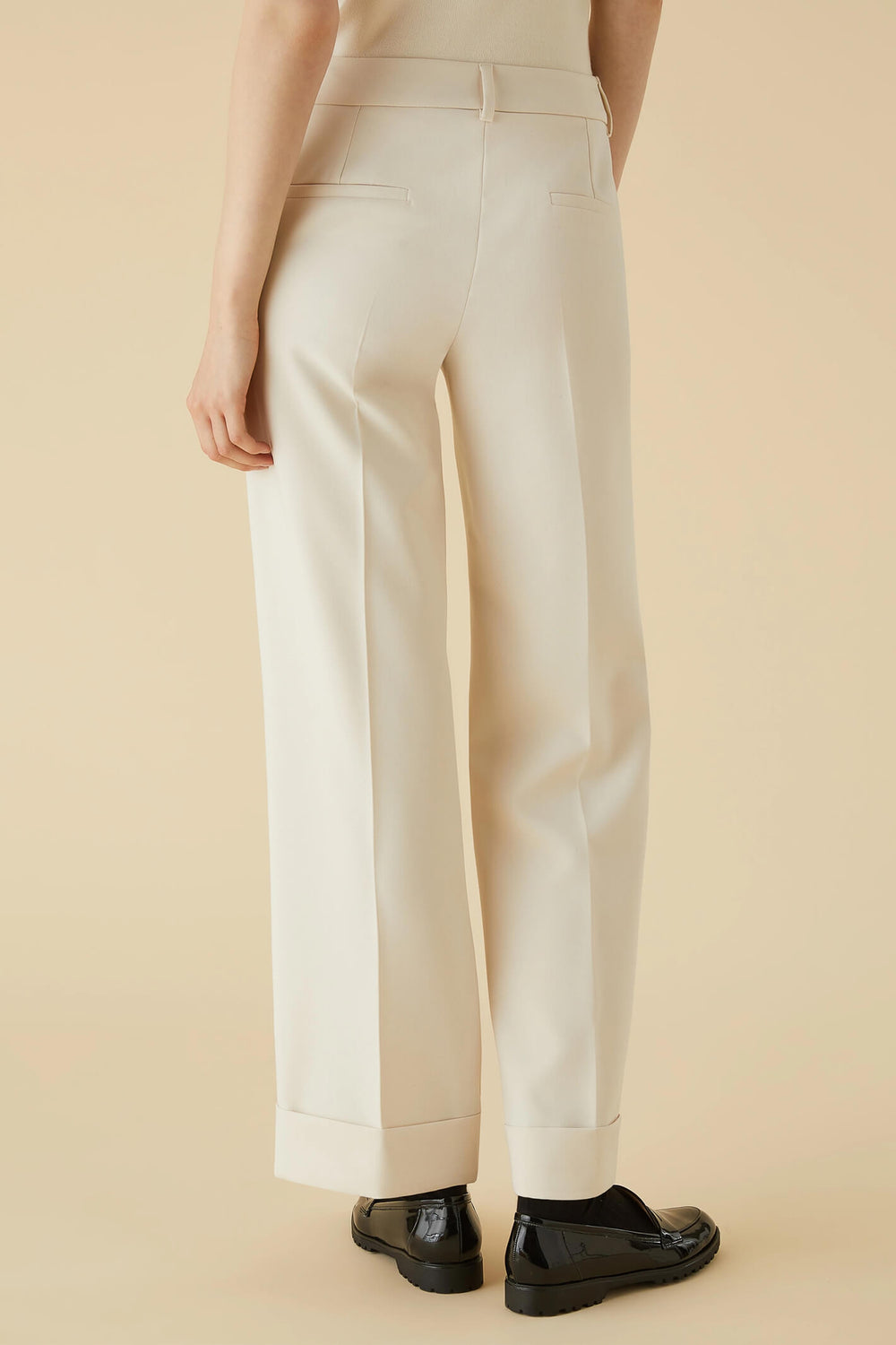 Emme Bologna 2351361238200 Cream Trousers - Olivia Grace Fashion