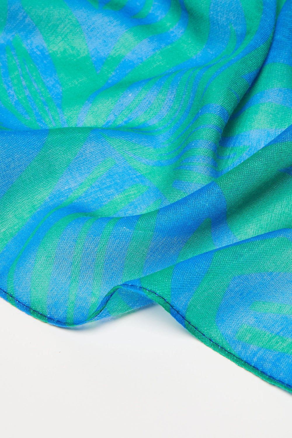 Emme Cera 2415541062200 Green Flower Print Scarf - Olivia Grace Fashion