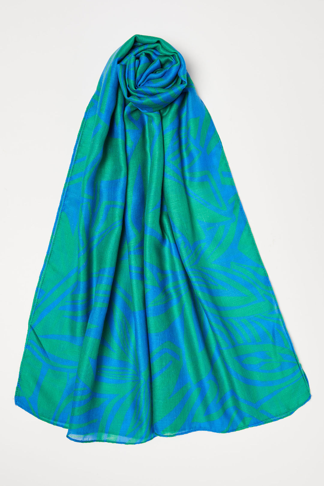 Emme Cera 2415541062200 Green Flower Print Scarf - Olivia Grace Fashion