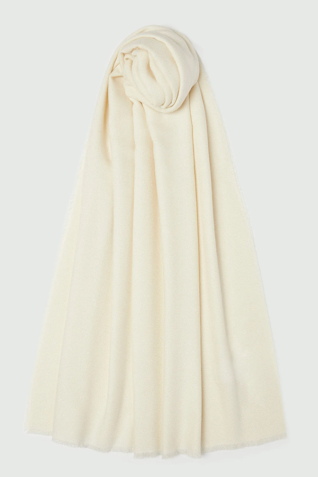 Emme Ciurma Ivory Lurex Yarn Scarf 2525546011200