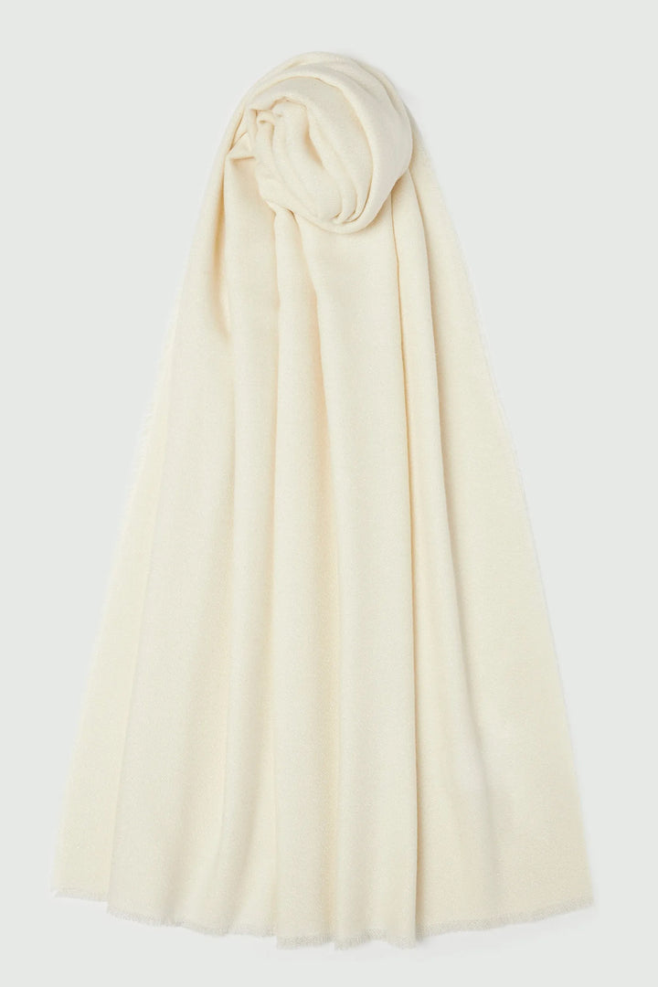 Emme Ciurma Ivory Lurex Yarn Scarf 2525546011200