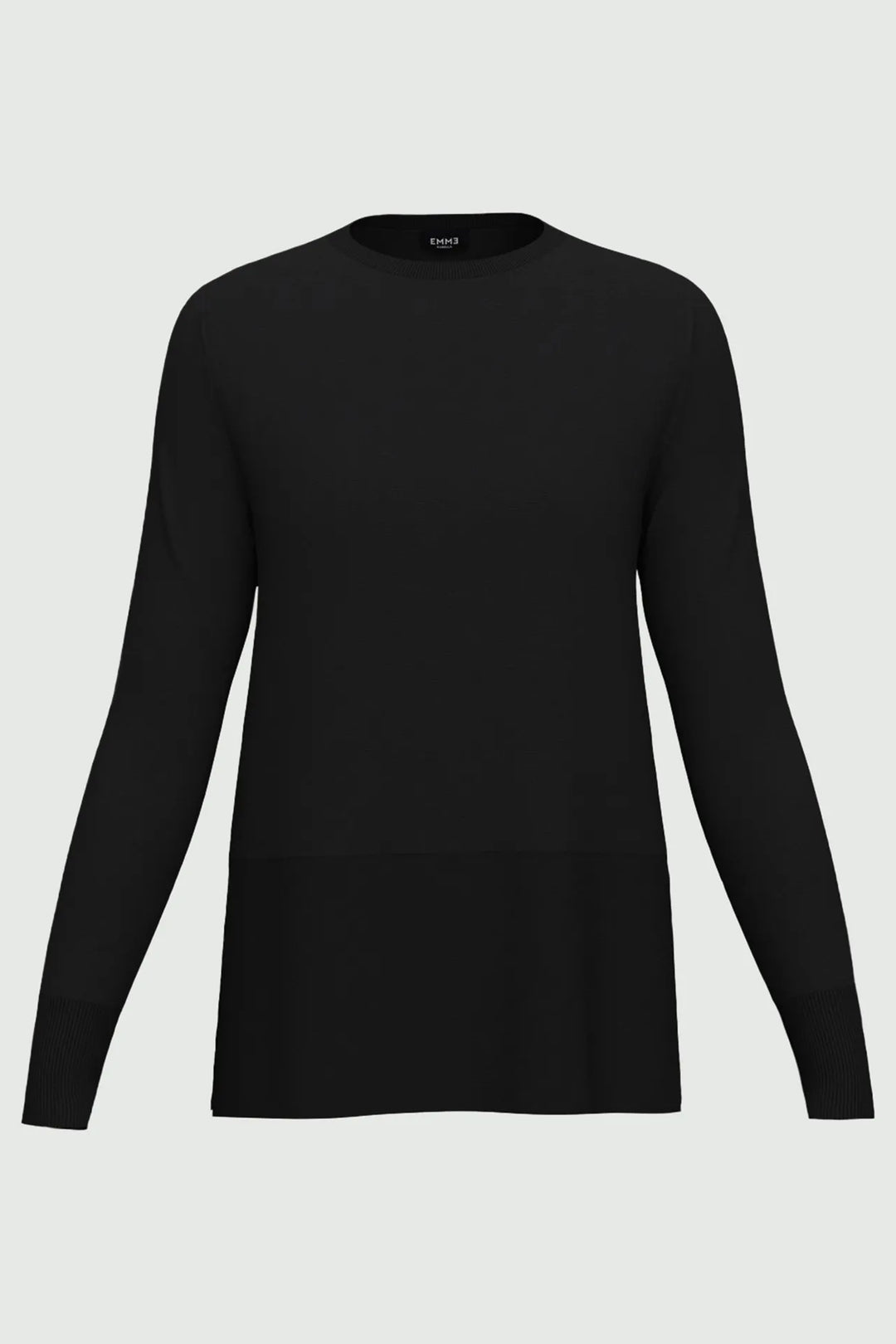 Black sweater on a light gray background