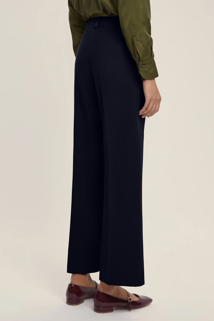 Emme Efebo Navy Stretch Trousers 2525136091200 - Olivia Grace Fashion