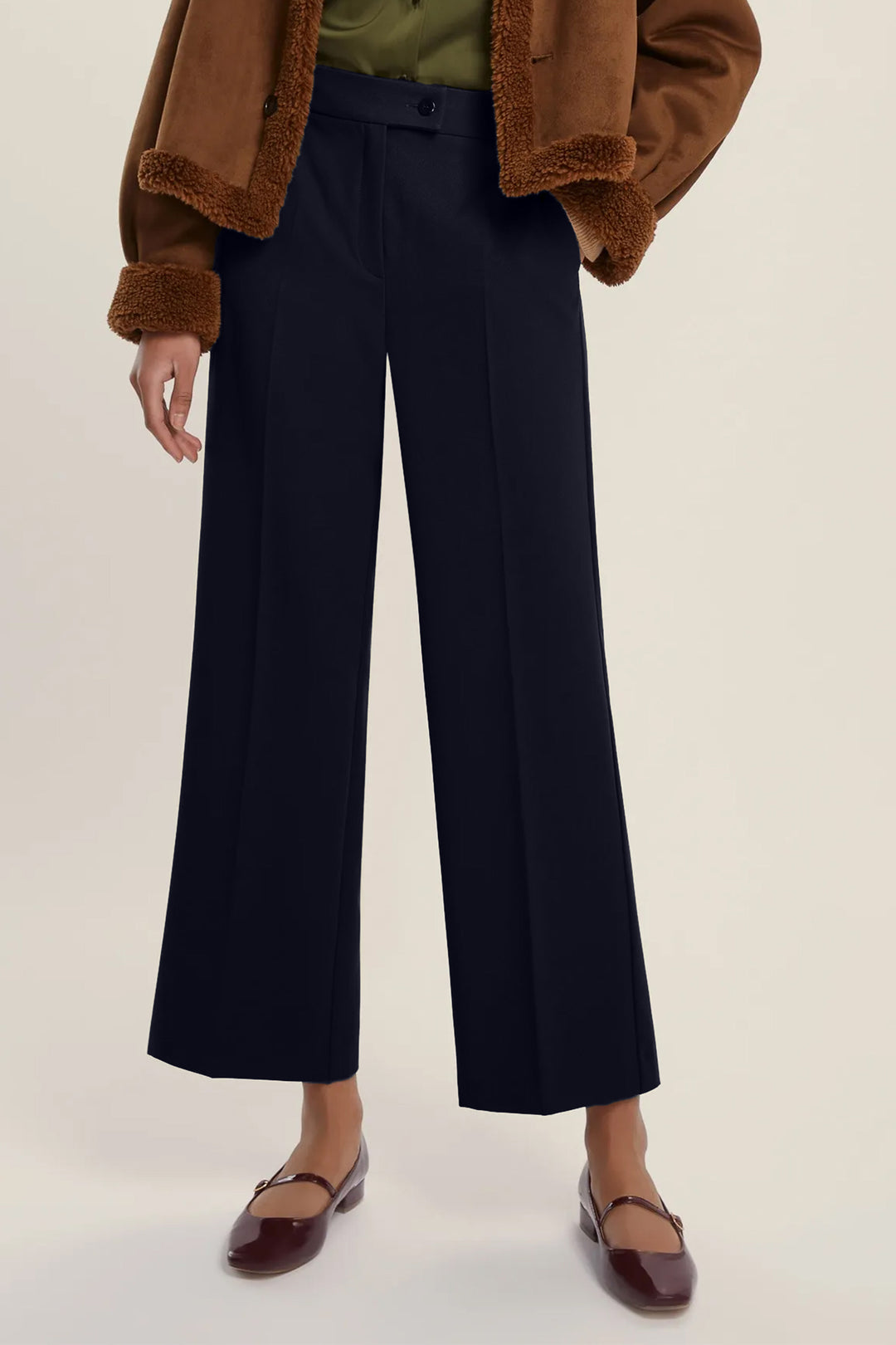 Emme Efebo Navy Stretch Trousers 2525136091200 - Olivia Grace Fashion