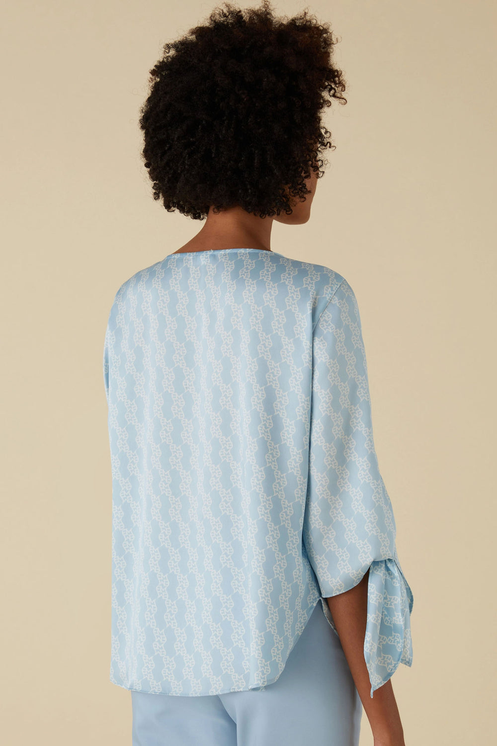 Emme Nabarro 2415111311200 Blue Print Blouse - Olivia Grace Fashion