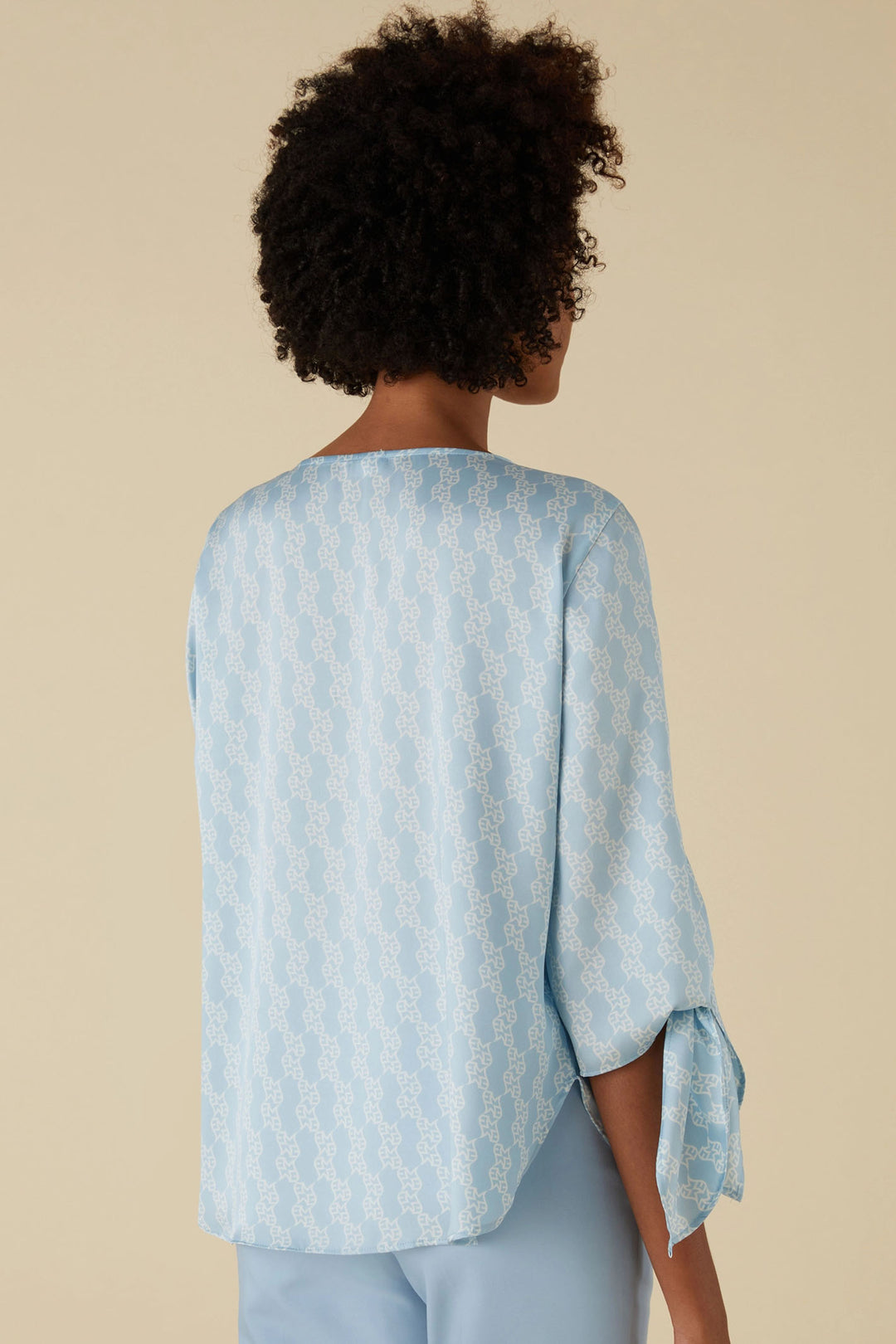 Emme Nabarro 2415111311200 Blue Print Blouse - Olivia Grace Fashion