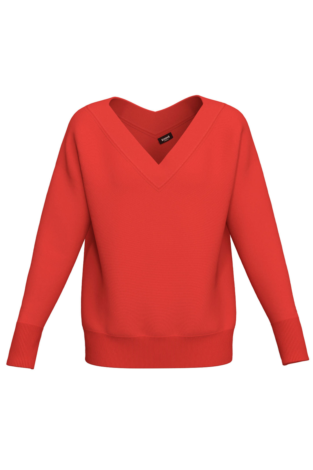 Emme Orchis 2415361181200 Coral V-Neck Jumper - Olivia Grace Fashion