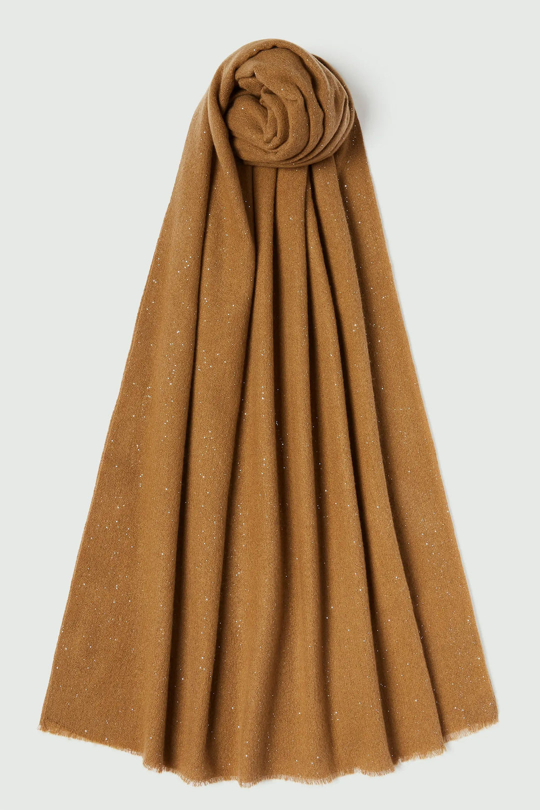 Emme Rinvio Camel Brown Lurex Yarn Scarf 2525546021200