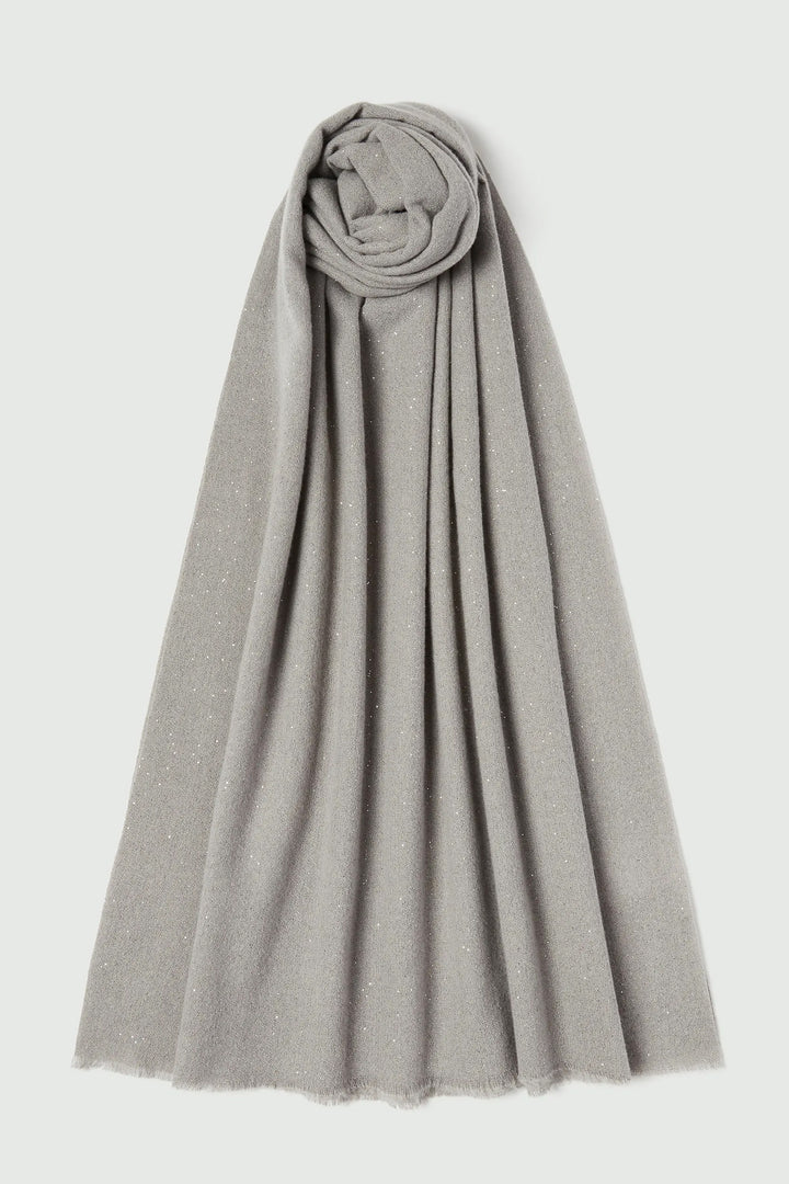 Emme Rinvio Grey Lurex Embellished Scarf 2525546021200