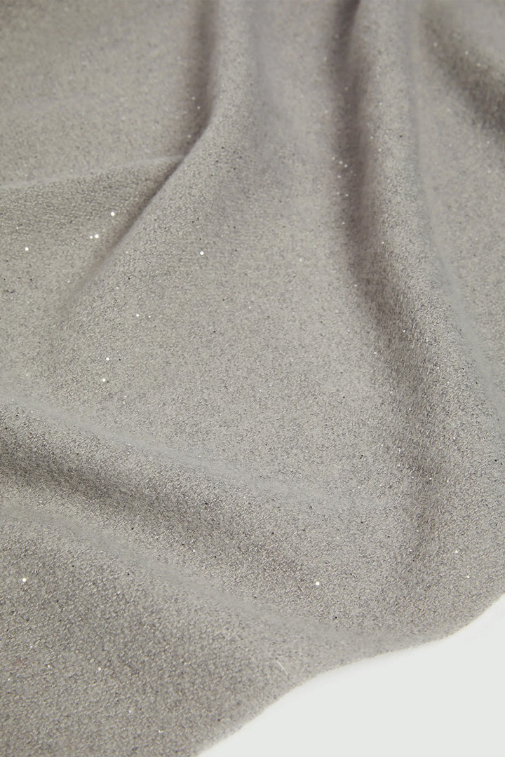 Emme Rinvio Grey Lurex Embellished Scarf 2525546021200