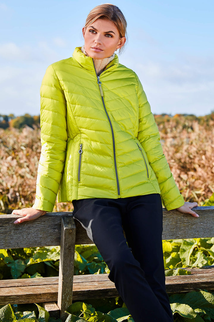 Frandsen 528-588-82 Lime Green Padded Jacket - Olivia Grace Fashion