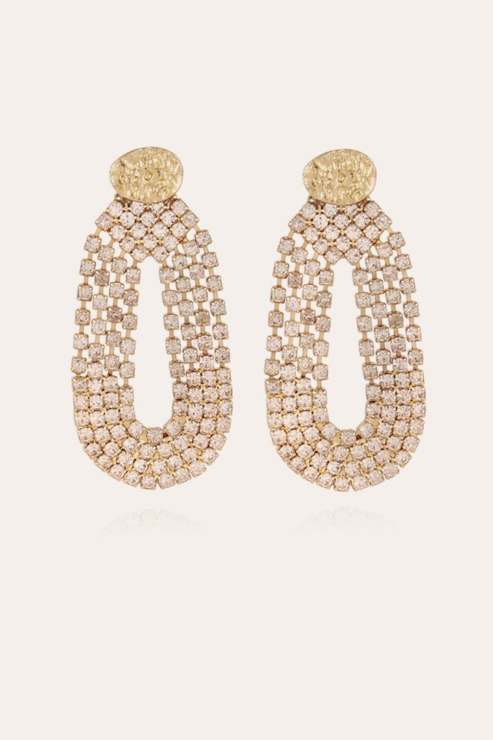 Gas Bijoux Trevise Strass Earrings Gold - Olivia Grace Fashion